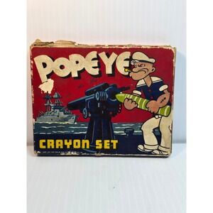 Vintage Popeye Crayon Set The American Crayon‎ Company Boxed Art
